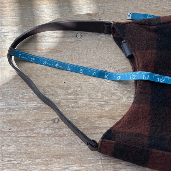 Vintage Plaid Wool Shoulder Bag - Brown and Black - Picture 16 of 16